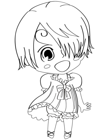 Cute Anime Girl Coloring Page